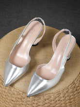 Women's Chunky Heel Elastic Band Pointed Toe Versatile Stylish Elegant